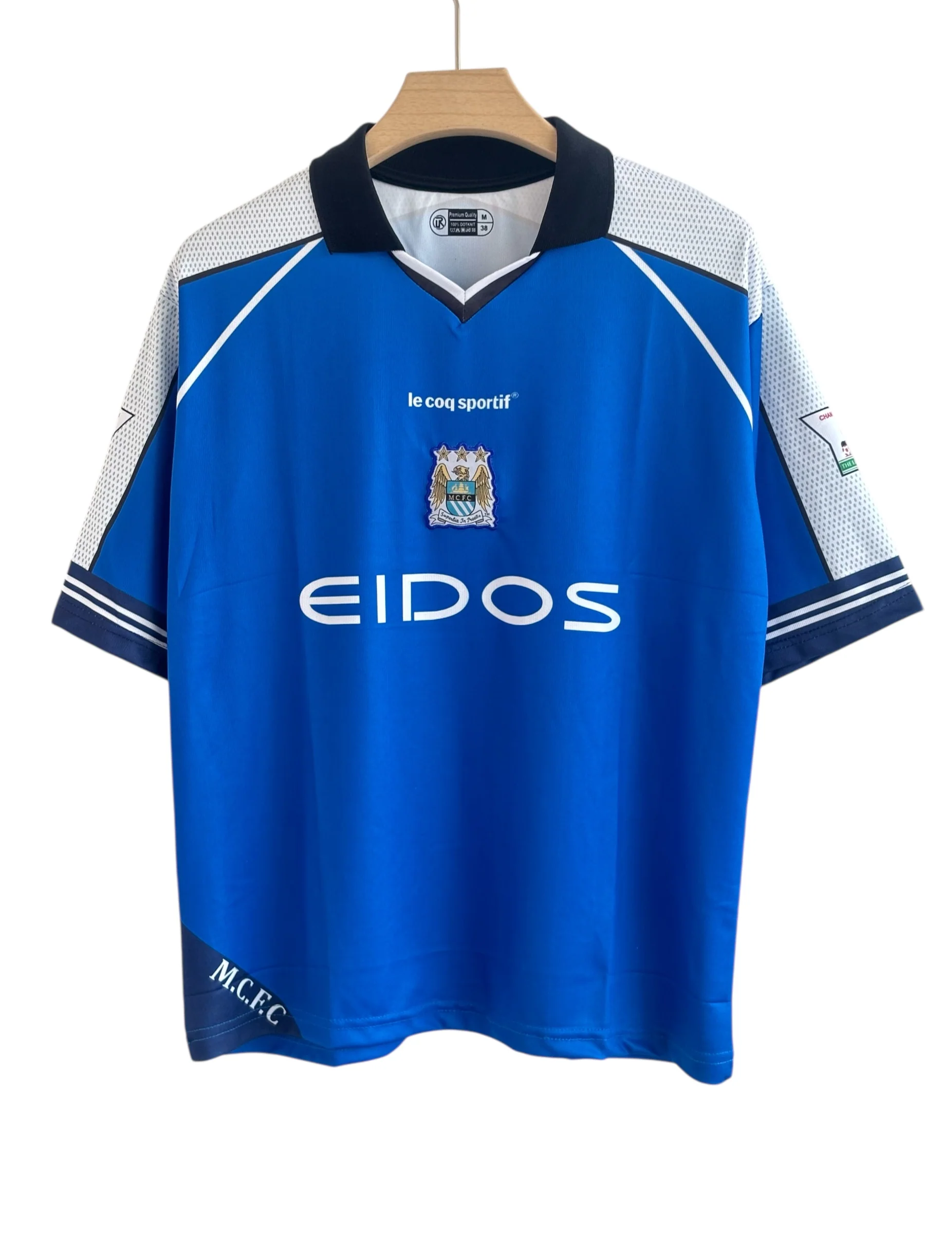Haaland-10 Manchester city 1999/2000 Retro kit Five sleeve with Collar and embroidery