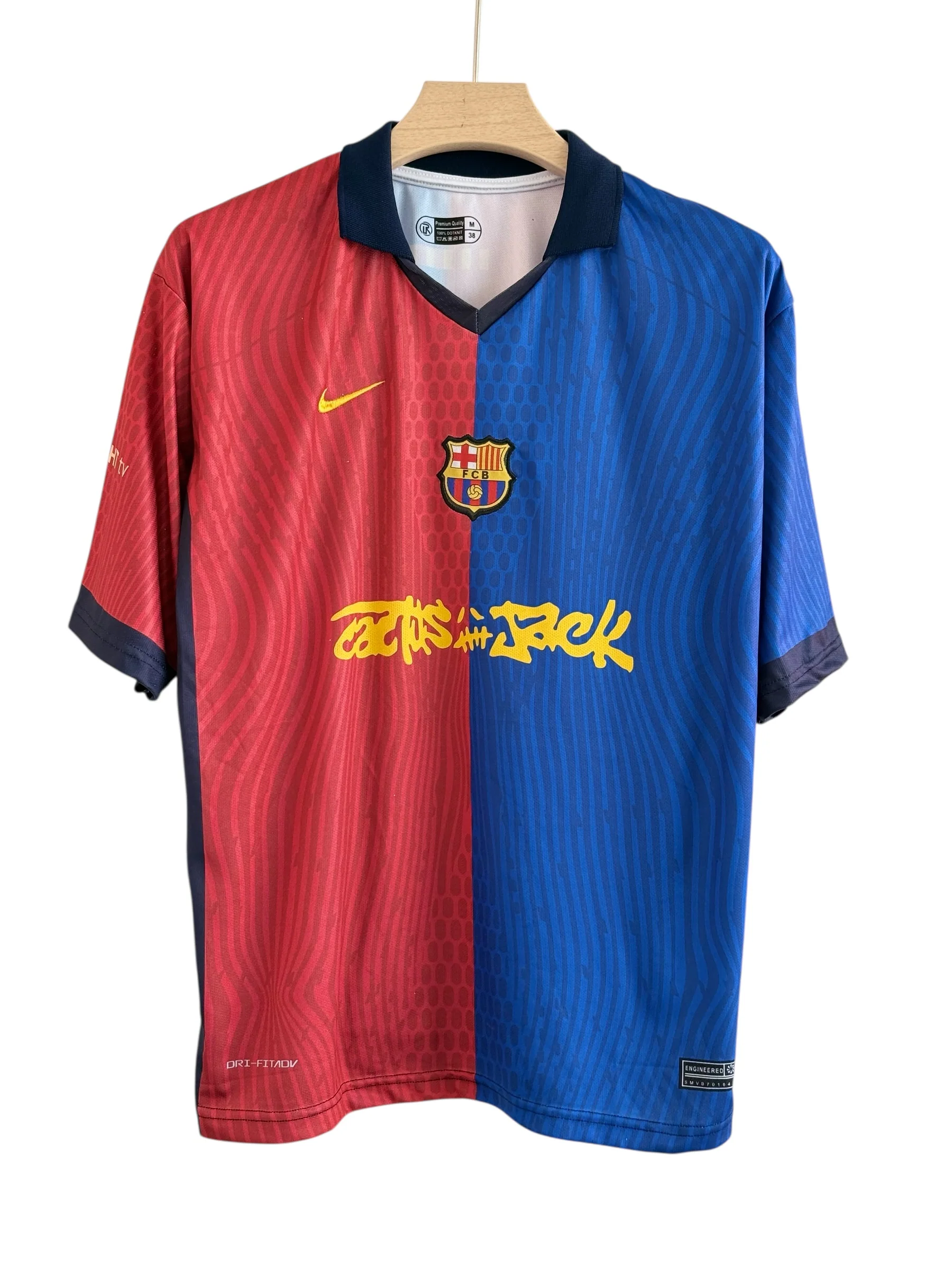 Lamine yemal -19 Barcelona Travis Scott home kit 2024/25  Five sleeve will collar and embroidery