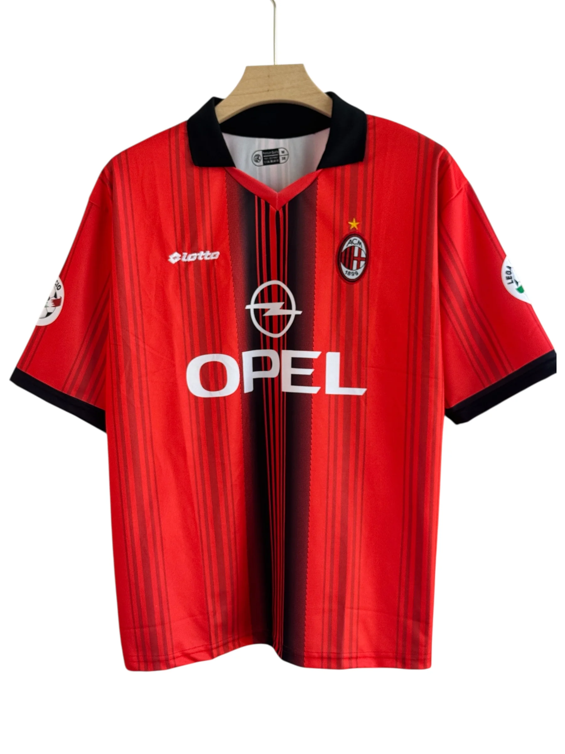 Maldini-3 Ac Milan 1997/98  Five sleeve with collar and embroidery