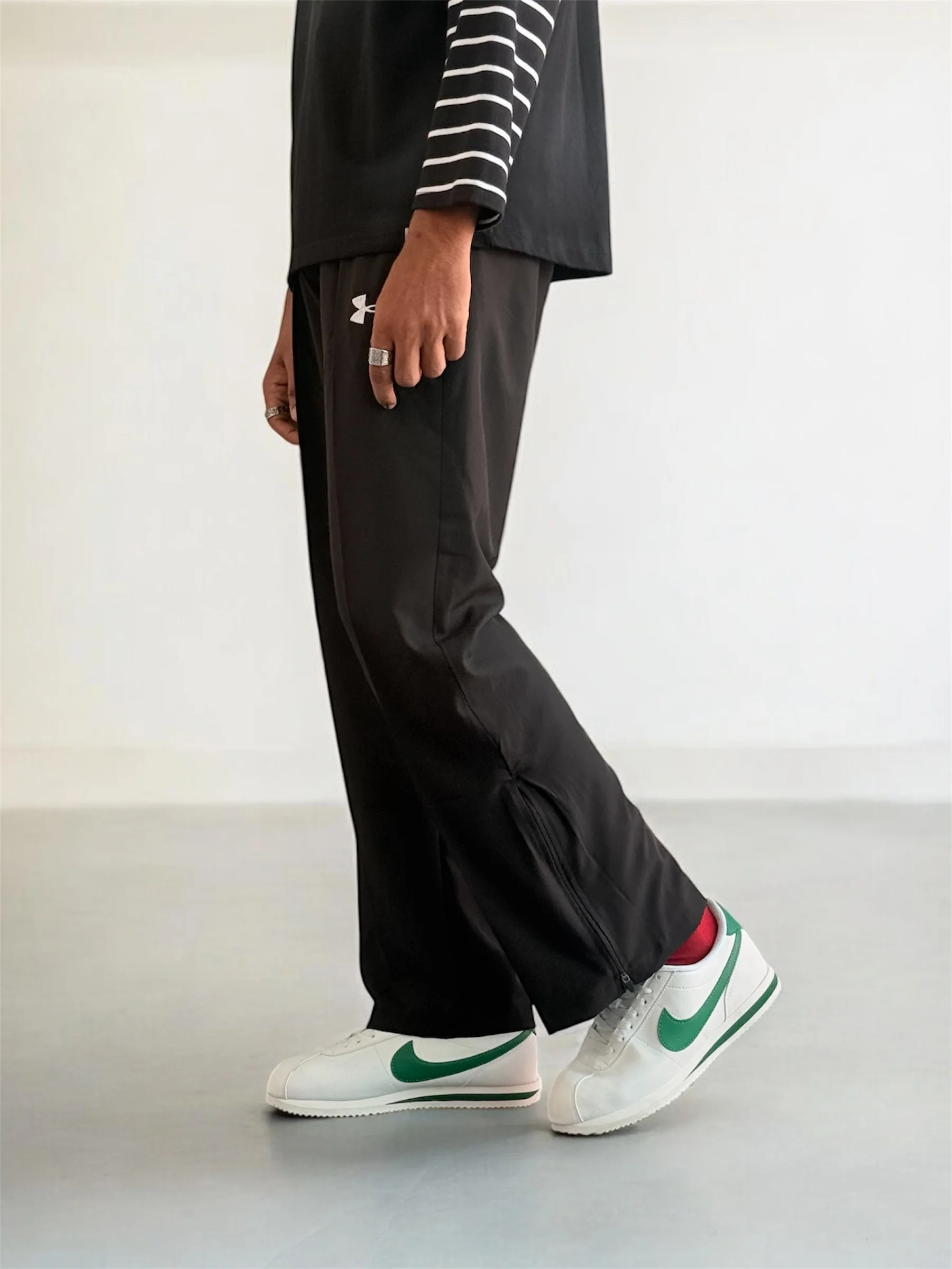 Premium Boot-Cut Track Pants Embroidered logo with side zip - Image 3