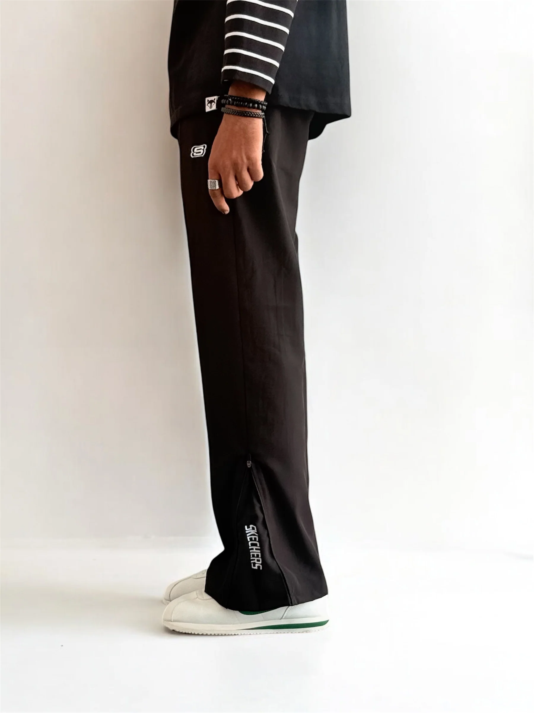 Premium Boot-Cut Track Pants Embroidered logo with side zip - Image 5