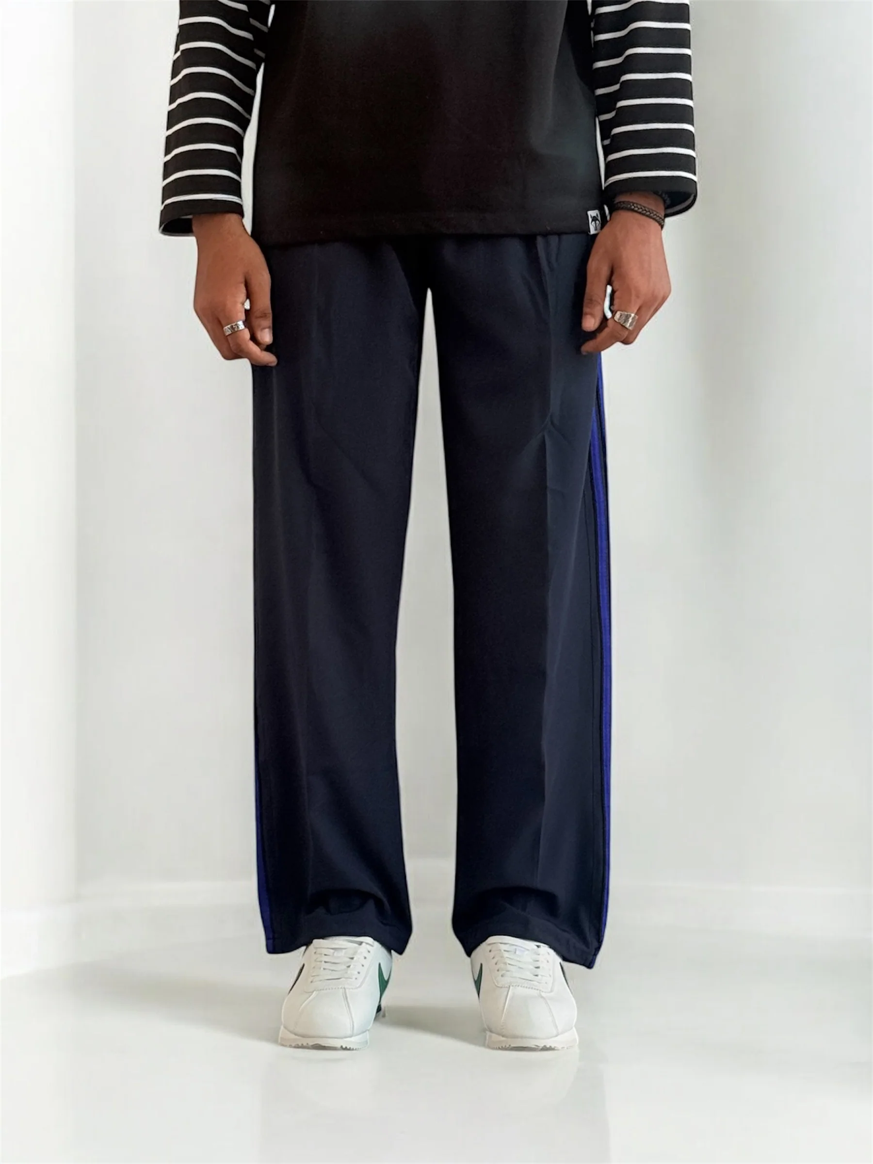 Premium straight-fit track pants for a clean, modern look(blue ) - Image 3