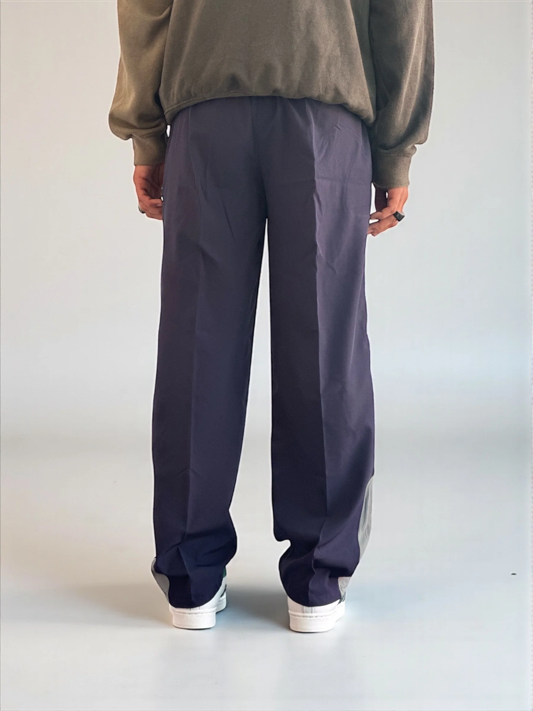 Premium straight-fit track pants for a clean, modern look(blue with white and gray) - Image 4