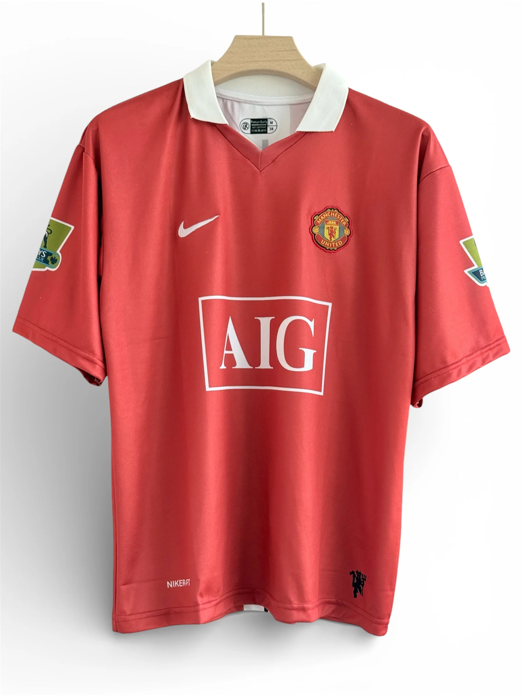 Ronaldo-07 Manchester united 2007/08 Five sleeve Collar withembroidery